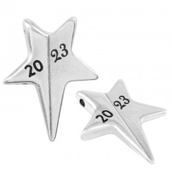 Zamak Lucky Slider Star "2023" 25x32mm (Ø2.2mm)