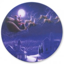 Wooden Round Christmas Drawing 80mm