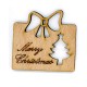 Wooden Pendant Christmas Gift "Merry Christmas" 70x68mm