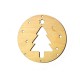 Wooden Lucky Pendant Round Christmas Tree 90mm