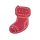 Ξύλινο Μοτίφ Χριστουγεννιάτικη Κάλτσα με Σμάλτο 40x60mm
