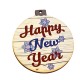 Wooden Lucky Pendant Christmas Ball "Happy New Year" 72x80mm