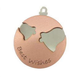 Wooden and Plexi Acrylic Pendant with Bells "Best Wishes" 70mm
