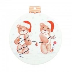Plexi Acrylic Pendant Christmas Ball w/ Little Bears 58mm