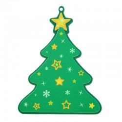Plexi Acrylic Pendant Christmas Tree w/ Stars 64x84mm