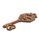Wooden Lucky Pendant Key “Santa Key” w/ Wreath 34x85mm