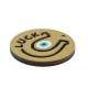 Wooden w/ Plexi Acrylic Pendant Round w/Evil Eye "LUCK" 45mm
