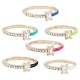 Anillo de Metal Latón Rectangular con Circonitas y Esmalte 22mm