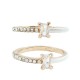 Enameled Zircon Brass Finger Ring Rectangular with Zircon 22mm