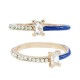 Enameled Zircon Brass Finger Ring Rectangular with Zircon 22mm