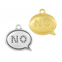 Zamak Charm Speech Bubble “NO” 17x14mm