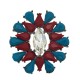 Connettore in Metallo con Combinazione di Strass in Resina 43x40mm
