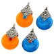 Pendentif en Resine avec Capuchon en Métal 22x35mm
