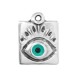 Zamak Charm Rectangular w/ Evil Eye & Enamel 13x15mm