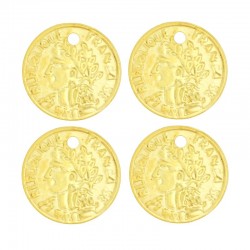 Metal Charm Round Coin 10mm