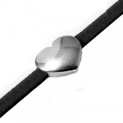 Fermoir Aimanté Cœur en Métal/Zamak, 20x16mm (Ø 5,3x2,2mm)