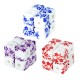 Porcelain Bead Cube w/ Flowers 8mm