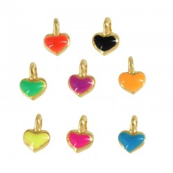 Zamak Charm Heart w/ Enamel 5mm