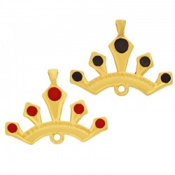 Zamak Pendant Crown w/ Enamel 30x18mm