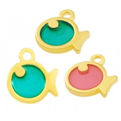 Zamak Charm Fish w/ Enamel 12x10mm