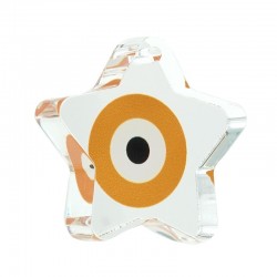 Plexi Acrylic Pendant Star w/ Evil Eye 42x40mm