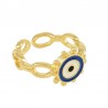 Plaqué or 24 carats/ bleu cobalt foncé/ ivoire/ noir
