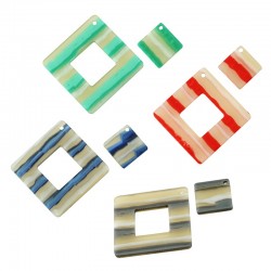 Resin Pendant Rhombus 33mm & 15mm (2pcs/Set)