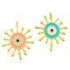 Enameled Brass Connector Evil Eye 18mm