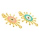Enameled Brass Connector Evil Eye 18mm