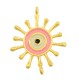 Enameled Brass Connector Evil Eye 18mm