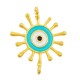Enameled Brass Connector Evil Eye 18mm