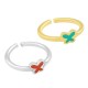 Enameled Brass Finger Ring Butterfly 18mm