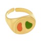 Enameled Brass Finger Ring Oval 17mm