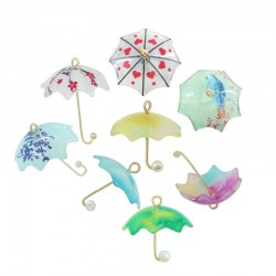 Acrylic Umbrella w/ Metal Handle Flowers & Tree 19mm