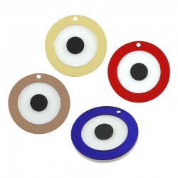 Plexi Acrylic Pendant Round w/ Evil Eye 50mm