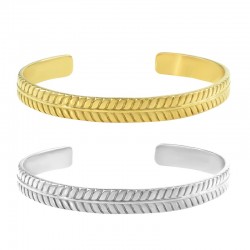 Bracelet motif Lignes 65x7mm/2mm en Acier Inoxydable 304