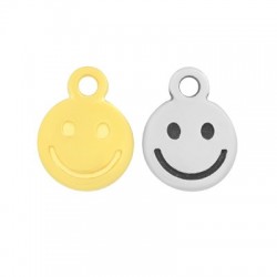 Zamak Charm Round Happy Face Smile 8mm