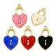 Colgante Metal Zamak Candado Corazón de Metacrilato 14x22mm
