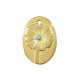 Breloque Ovale avec Fleur & Strass 19.5x14mm en Acier Inoxydable 304