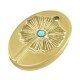 Colgante de Acero Inoxidable 304 Ovalado con Flor y Strass 19.5x14mm