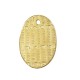 Breloque Ovale avec Fleur & Strass 19.5x14mm en Acier Inoxydable 304