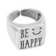 Μεταλλικό Ορειχάλκινο (Μπρούτζινο) Δαχτυλίδι "BE HAPPY" 16mm