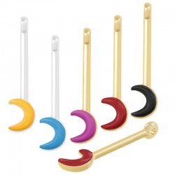 Zamak Pendant Bar with Half Moon & Enamel 7x29mm