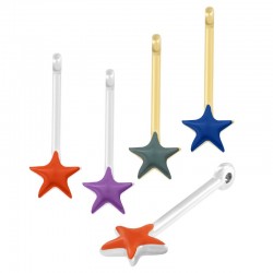 Zamak Pendant Bar w/ Star & Enamel 9x29mm