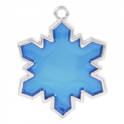 Zamak Lucky Pendant Snowflake w/ Enamel 25x27mm