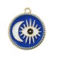 Colgante de Metal Zamak Redondo con Ojo y Luna Esmaltados 22mm
