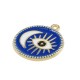Colgante de Metal Zamak Redondo con Ojo y Luna Esmaltados 22mm