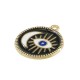 Colgante de Metal Zamak Redondo con Ojo y Luna Esmaltados 22mm