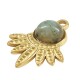 Stainless Steel 304 Charm Round with Drops & Stone 23x18.5mm