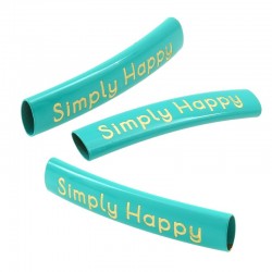 Μεταλλικό Μπρούτζινο Σωληνάκι "Simply Happy" 6x35mm